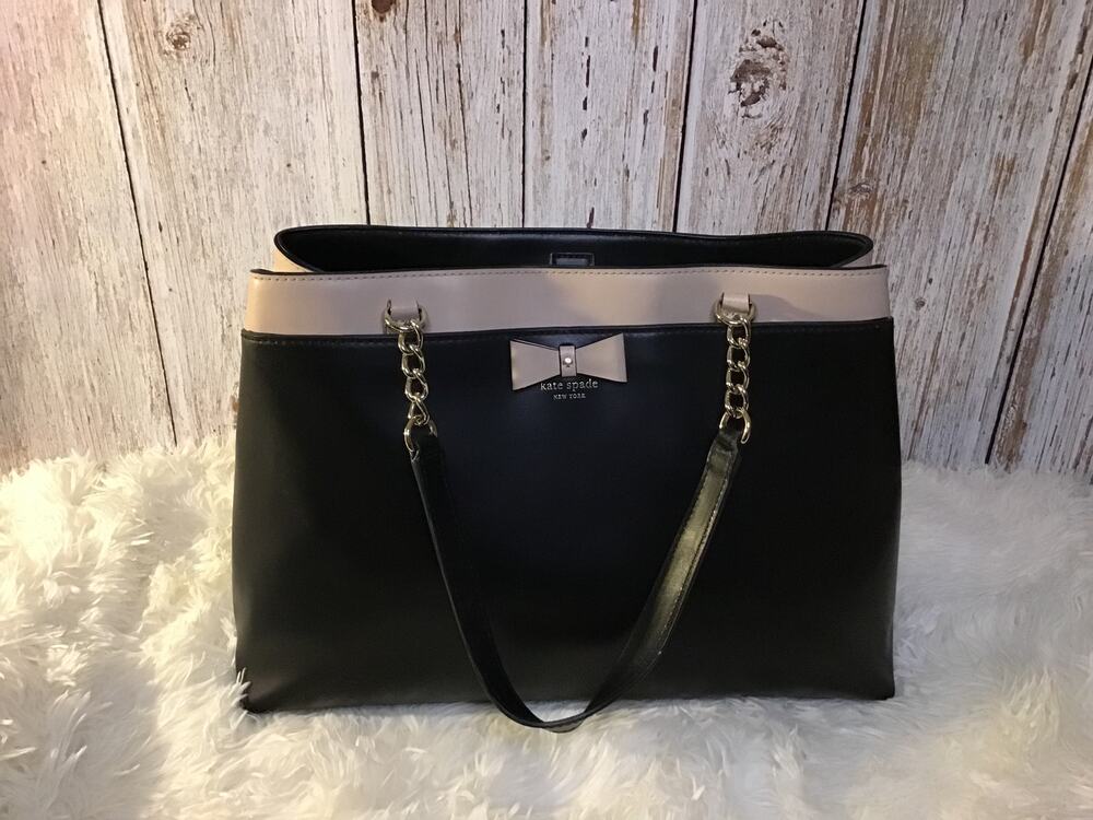 Kate Spade Black/Tan Cloud Leather Baldwin Street Maryanne Handbag